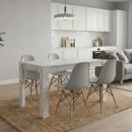 TopMebel Трапезен комплект 5 части Darlen - Nova TopMebel в бял мрамор - сив 125x72x74cm