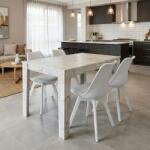 TopMebel Трапезен комплект 5 части Darlen - Viva TopMebel в бял мраморен цвят - бял 125x72x74cm
