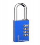 Gerda Alu Code lakat Kas S40 Blue, kódolt, kék (kłódka Gerda Alu Code KAS S40 niebieska)