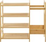 Chomik Raft de bambus cu 4 polițe și poliță laterală suplimentară, 73, 5x28x66cm 62329 (PHO7001) Pantofar
