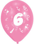 Amscan Happy Birthday 6 Ribbon léggömb, lufi 8 db-os 10 inch (25, 4cm) DPA996580 (DPA996580)