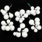  Betűzős gömb "white opal" 6 szett/doboz - karácsonyi koszorúhoz és asztaldíszhez