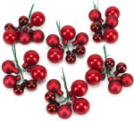  Betűzős gömb "christmas red" 6 szett/doboz - karácsonyi koszorúhoz és asztaldíszhez