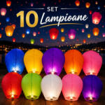 Procart Lampioane zburatoare colorate - set 10 bucati clasice Portocaliu (SET10LAMP5TPORTOCALIU)