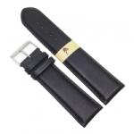 Fleurus Curea Ceas „Fleurus Bio-Pure - Piele Vițel Neagră, Adeziv Organic și Bumbac (20mm - 24mm)