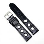 Fleurus Curea Ceas „Fleurus Noir Stealth - Piele Naturală de Vițel, Negru Integral (20mm - 24mm)
