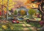 Schmidt Spiele - Puzzle Thomas Kinkade: Disney: Vulpea și câinele de vânătoare (The Fox and the Hound) - 1 000 piese Puzzle