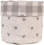 Clayre & Eef Cos bumbac bej gri Inimioare Ø 15x16 cm (LVT50G)