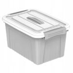  Műanyag Tartály SolidMAX 15L Fedéllel Szürke Tartály Zárható Patent (5903678016104)