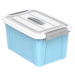  Műanyag Tartály SolidMAX 15L Fedéllel Kék Zárható Doboz (5903678016111)
