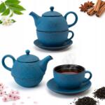 Sokomedica Öntöttvas Teafőző Csésze 0.4L Teafőzéshez, Türkiz Szűrővel (SOKO236610)