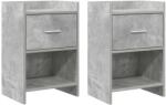 vidaXL Mese de noptiera 2 pcs Gri Beton 40 x 30 x 60 cm Lemn prelucrat GartenMobel Dekor (8010986)