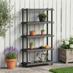 vidaXL Unitate de rafturi 5 niveluri 100 x 40 x 177 cm PP Antracit GartenMobel Dekor (8011752) Biblioteca