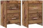 vidaXL Mese de noptiera 2 pcs Lemn vechi 40 x 30 x 60 cm GartenMobel Dekor (8010976)