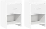 vidaXL Mese de noptiera 2 pcs Alb 40 x 30 x 60 cm Lemn prelucrat GartenMobel Dekor (8010980)