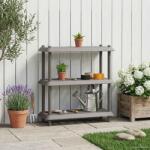 vidaXL Unitate de rafturi 3 niveluri 100 x 40 x 96 cm PP Gri deschis GartenMobel Dekor (8011747) Biblioteca