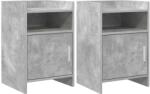 vidaXL Mese de noptiera 2 pcs Gri Beton 40 x 36 x 60 cm Lemn prelucrat GartenMobel Dekor (8011042)
