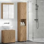 vidaXL Set dulap baie TULUM Stejar Artizanal 37 x 31, 5 x 203 cm GartenMobel Dekor (880360)