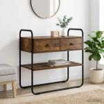 vidaXL Masa de consola Stejar fumuriu 100 x 40 x 75 cm Lemn prelucrat GartenMobel Dekor (8007553)