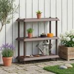 vidaXL Unitate de rafturi 3 niveluri 100 x 40 x 96 cm PP Maro GartenMobel Dekor (8011745) Biblioteca