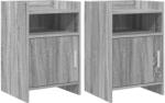 vidaXL Mese de noptiera 2 pcs Sonoma gri 40 x 36 x 60 cm GartenMobel Dekor (8011046)