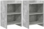 vidaXL Mese de noptiera 2 pcs Gri Beton 40 x 30 x 60 cm Lemn prelucrat GartenMobel Dekor (8011002)