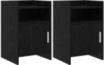 vidaXL Mese de noptiera 2 pcs Stejar Negru 40 x 36 x 60 cm GartenMobel Dekor (8011038)
