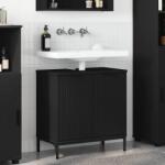 vidaXL Dulap pentru Chiuveta de Baie cu usa Negru 60, 5 x 33, 5 x 61 cm GartenMobel Dekor (883415)
