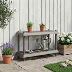 vidaXL Unitate de rafturi 2 niveluri 100 x 40 x 55, 5 cm PP Gri deschis GartenMobel Dekor (8011743) Biblioteca