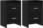 vidaXL Mese de noptiera 2 pcs Stejar Negru 40 x 30 x 60 cm GartenMobel Dekor (8010966)