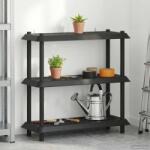 vidaXL Unitate de rafturi 3 niveluri 100 x 40 x 96 cm PP Antracit GartenMobel Dekor (8011744) Biblioteca
