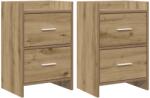 vidaXL Mese de noptiera 2 pcs Stejar Artizanal 40 x 30 x 60 cm GartenMobel Dekor (8010978)