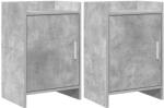 vidaXL Mese de noptiera 2 pcs Gri Beton 40 x 30 x 60 cm Lemn prelucrat GartenMobel Dekor (8011018)