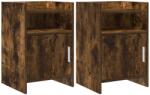 vidaXL Mese de noptiera 2 pcs Stejar fumuriu 40 x 36 x 60 cm GartenMobel Dekor (8011044)