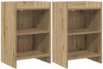 vidaXL Mese de noptiera 2 pcs Stejar Artizanal 40 x 30 x 60 cm GartenMobel Dekor (8011010)