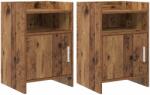 vidaXL Mese de noptiera 2 pcs Lemn vechi 40 x 36 x 60 cm GartenMobel Dekor (8011048)