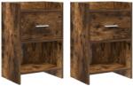 vidaXL Mese de noptiera 2 pcs Stejar fumuriu 40 x 30 x 60 cm GartenMobel Dekor (8010988)
