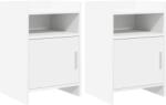 vidaXL Mese de noptiera 2 pcs Alb 40 x 36 x 60 cm Lemn prelucrat GartenMobel Dekor (8011036)