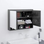 vidaXL Dulap de baie cu oglinda, gri stralucitor, 80x15x60 cm, MDF GartenMobel Dekor (331533)