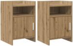 vidaXL Mese de noptiera 2 pcs Stejar Artizanal 40 x 36 x 60 cm GartenMobel Dekor (8011050)
