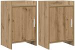 vidaXL Mese de noptiera 2 pcs Stejar Artizanal 40 x 30 x 60 cm GartenMobel Dekor (8011026)