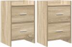 vidaXL Mese de noptiera 2 pcs Stejar Sonoma 40 x 30 x 60 cm GartenMobel Dekor (8010968)