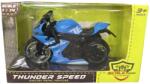 JPT Macheta Motocicleta Thunder Speed 1: 14, culoare albastra, cu detalii realiste sunete si lumini (JPT)