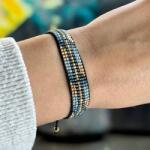 Ezera Bratara snur miyuki pentru femei, Jouri in nuante metalice de gri si auriu (BDSJOURI)