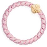By Eloise London Woven Gold Quatrefoil Elastice de păr pentru femei culoare Soft Pink