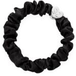 By Eloise London Silk Scrunchie Silver Heart Elastice de păr pentru femei culoare neagră