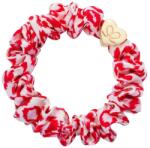 By Eloise London Gold Heart Silk Scrunchie culoare Red Leopard