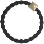 By Eloise London Gold Pyramid Stud Black