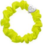 By Eloise London Silk Scrunchie Silver Heart Elastice de păr pentru femei culoare Lemon Yellow