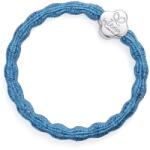 By Eloise London Metallic Silver Quatrefoil Elastice de păr pentru femei culoare Sky Blue